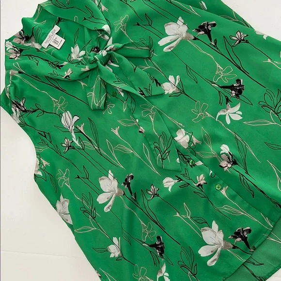 Rachel Zoe Floral Green Sleeveless Top - Picture 1 of 5